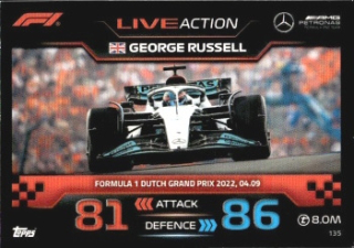 George Russell Mercedes-AMG Topps F1 Turbo Attax 2023 F1 Live Action 2022 #135