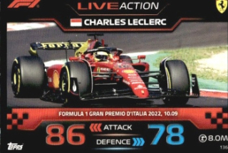 Charles Leclerc Ferrari Topps F1 Turbo Attax 2023 F1 Live Action 2022 #136