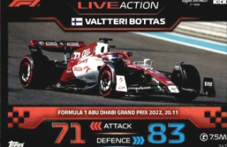 Valtteri Bottas Alfa Romeo Topps F1 Turbo Attax 2023 F1 Live Action 2022 #147