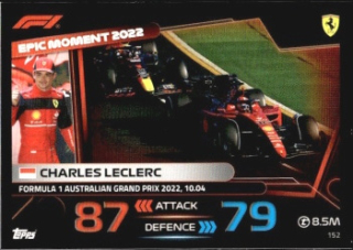 Charles Leclerc Ferrari Topps F1 Turbo Attax 2023 F1 Epic Moments #152
