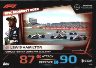 Lewis Hamilton Mercedes-AMG Topps F1 Turbo Attax 2023 F1 Epic Moments #158