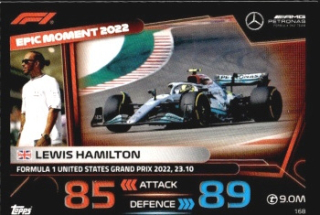 Lewis Hamilton Mercedes-AMG Topps F1 Turbo Attax 2023 F1 Epic Moments #168