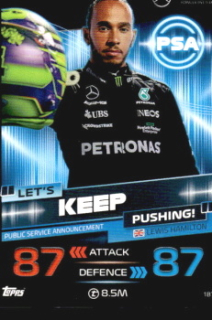 Lewis Hamilton Mercedes-AMG Topps F1 Turbo Attax 2023 PSA - Public Service Announcement #187