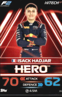 Isack Hadjar Hitech Pulse-Eight Topps F1 Turbo Attax 2023 F2 Heroes 2023 #202