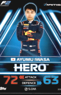 Ayumu Iwasa DAMS Topps F1 Turbo Attax 2023 F2 Heroes 2023 #203