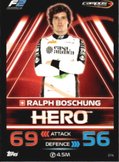 Ralph Boschung Campos Racing Topps F1 Turbo Attax 2023 F2 Heroes 2023 #214