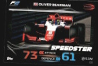 Oliver Bearman PREMA Racing Topps F1 Turbo Attax 2023 F2 Speedster 2023 #222