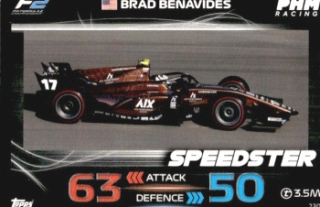 Brad Benavides PHM Racing Topps F1 Turbo Attax 2023 F2 Speedster 2023 #230