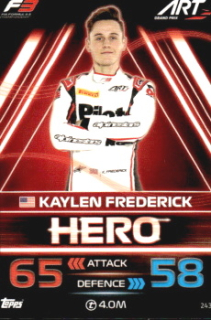 Kaylen Frederick ART Grand Prix Topps F1 Turbo Attax 2023 F3 Heroes 2023 #243