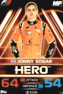 Jonny Edgar MP Motorsport Topps F1 Turbo Attax 2023 F3 Heroes 2023 #248