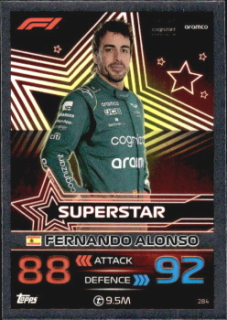 Fernando Alonso Aston Martin Topps F1 Turbo Attax 2023 F1 Superstars #284