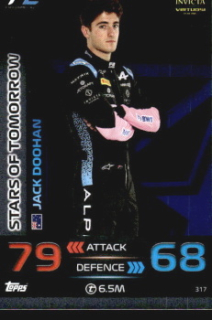 Jack Doohan Invicta Virtuosi Racing Topps F1 Turbo Attax 2023 Stars of Tomorrow #317
