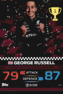 George Russell Mercedes-AMG Topps F1 Turbo Attax 2023 F1 2022 Race Winners - Purple Parallel #271