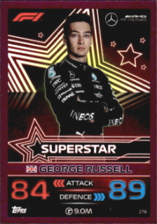 George Russell Mercedes-AMG Topps F1 Turbo Attax 2023 F1 Superstars - Purple Parallel #276