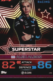 Alex Albon Williams Topps F1 Turbo Attax 2023 F1 Superstars - Purple Parallel #290