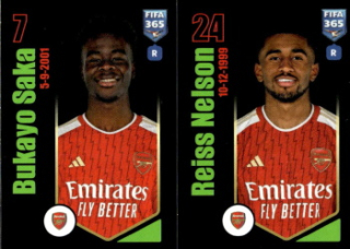 Bukayo Saka / Reiss Nelson Arsenal samolepka Panini FIFA 365 2024 #66