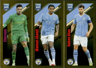 Ederson / Manuel Akanji / Ruben Dias Manchester City samolepka Panini FIFA 365 2024 #87
