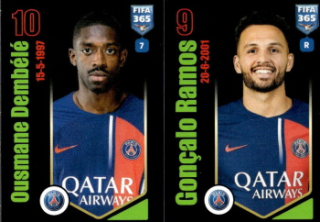 Ousmane Dembele / Goncalo Ramos Paris Saint-Germain samolepka Panini FIFA 365 2024 #227
