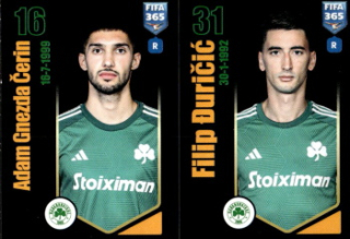 Adam Gnezda Cerin / Filip Duricic Panathinaikos FC samolepka Panini FIFA 365 2024 #286