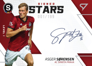 Asger Sorensen Sparta Praha SportZoo FORTUNA:LIGA 2022/23 1. serie Signed Stars Auto Level 1 /199 #SL1-AS