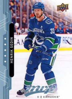Henrik Sedin Vancouver Canucks Upper Deck MVP 2018/19 Factory Set Blue #70