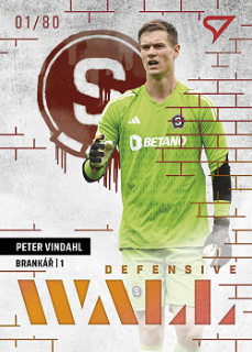 Peter Vindahl Sparta Praha SportZoo FORTUNA:LIGA 2023/24 2. serie Defensive Wall /80 #DW-01