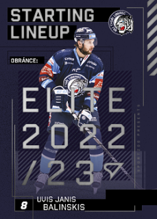 Uvis Janis Balinskis Liberec Tipsport ELH 2023/24 SportZoo 2. serie Starting LINEUP #SL-86