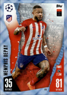 Memphis Depay Atletico Madrid 2023/24 Topps Match Attax UEFA ChL Crystal Parallel #170