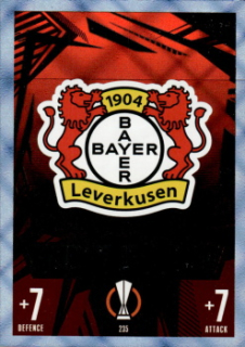 Club Badge Bayer 04 Leverkusen 2023/24 Topps Match Attax UEFA ChL Crystal Parallel #235