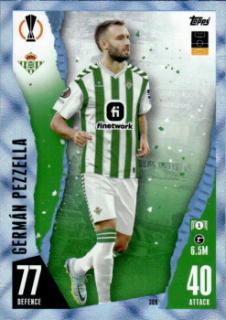 German Pezzella Real Betis Balompie 2023/24 Topps Match Attax UEFA ChL Crystal Parallel #309