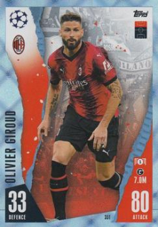 Olivier Giroud A.C. Milan 2023/24 Topps Match Attax UEFA ChL Crystal Parallel #351