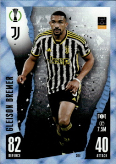 Gleison Bremer Juventus FC 2023/24 Topps Match Attax UEFA ChL Crystal Parallel #364