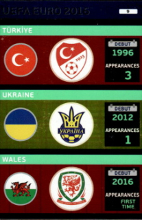Teams Turkiye Ukraine Wales Panini UEFA EURO 2016 #9