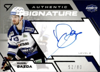 Daniel Gazda Kometa Brno Tipsport ELH 2023/24 SportZoo 1. serie Authentic Signature Level 2 /80 #SL2-DG