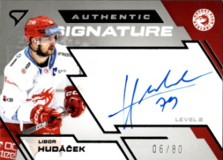Libor Hudacek Trinec Tipsport ELH 2023/24 SportZoo 1. serie Authentic Signature Level 2 /80 #SL2-LH