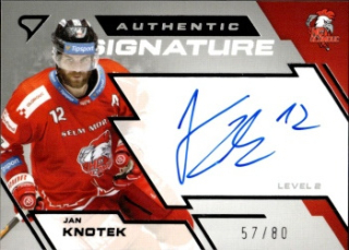 Jan Knotek Olomouc Tipsport ELH 2023/24 SportZoo 1. serie Authentic Signature Level 2 /80 #SL2-KN
