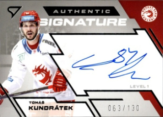Tomas Kundratek Trinec Tipsport ELH 2023/24 SportZoo 1. serie Authentic Signature Level 1 /130 #SL1-TK