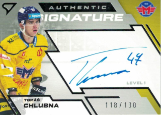 Tomas Chlubna Ceske Budejovice Tipsport ELH 2023/24 SportZoo 1. serie Authentic Signature Level 1 /130 #SL1-CH