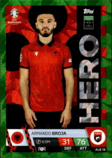 Armando Broja Albania Topps Match Attax EURO 2024 Hero Green Emerald #ALB18