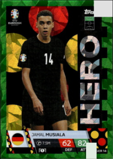 Jamal Musiala Germany Topps Match Attax EURO 2024 Hero Green Emerald #GER14