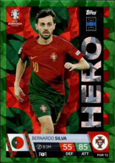 Bernardo Silva Portugal Topps Match Attax EURO 2024 Hero Green Emerald #POR13