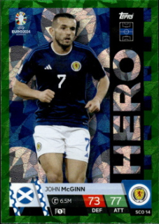 John McGinn Scotland Topps Match Attax EURO 2024 Hero Green Emerald #SCO14