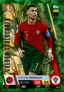 Cristiano Ronaldo Portugal Topps Match Attax EURO 2024 Golden Goalscorer Green Emerald #GG9