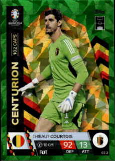 Thibaut Courtois Belgium Topps Match Attax EURO 2024 Centurion Green Emerald #CC2