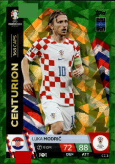 Luka Modric Croatia Topps Match Attax EURO 2024 Centurion Green Emerald #CC3