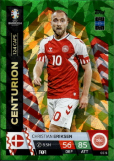 Christian Eriksen Denmark Topps Match Attax EURO 2024 Centurion Green Emerald #CC5
