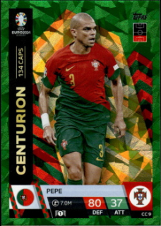 Pepe Portugal Topps Match Attax EURO 2024 Centurion Green Emerald #CC9