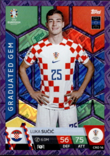 Luka Sucic Croatia Topps Match Attax EURO 2024 Graduated Gem Purple Sapphire #CRO16