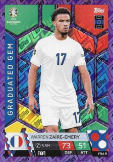 Warren Zaire-Emery France Topps Match Attax EURO 2024 Graduated Gem Purple Sapphire #FRA9