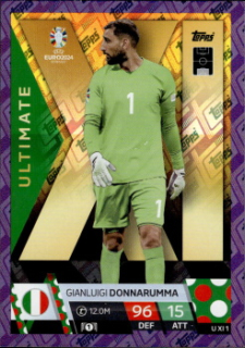 Gianluigi Donnarumma Italy Topps Match Attax EURO 2024 Ultimate XI Purple Sapphire #UXI1